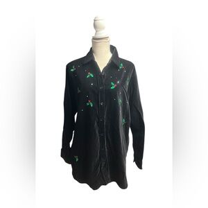 Quacker Factory Christmas‎ velvet top